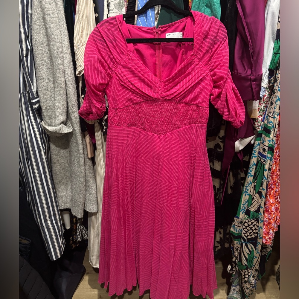 ASOS DESIGN Vibrant Pink Midi Dress